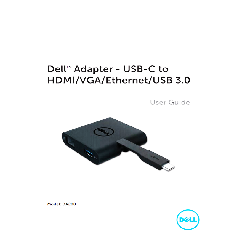 Bộ chuyển DELL DA200 Type-c to (HDMI+VGA++RJ45+)