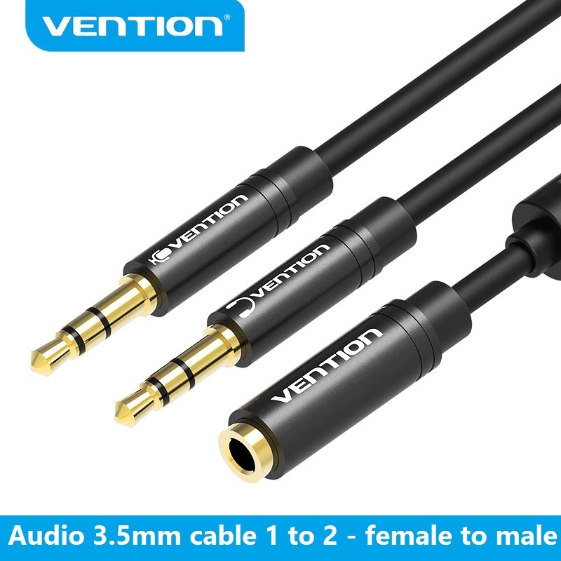 CÁP AUDIO 3.5MM *2 (F) TO 3.5m (M) 4 POLE VENTION (BBOBY)