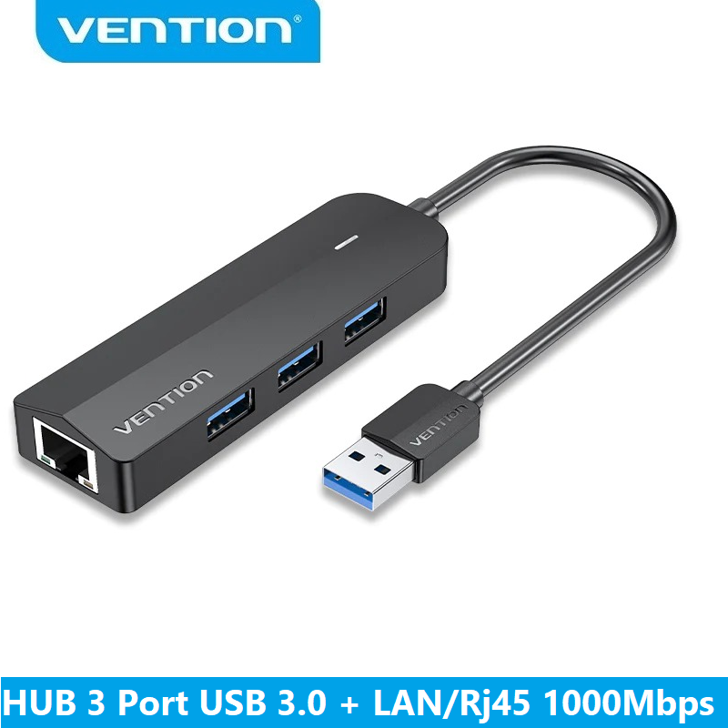 CÁP CHUYỂN ĐỔI TỪ USB 3.0 SANG LAN(10/100/1000) + HUB USB3.0*3 VENTION CKBHB(15cm)