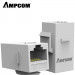 Nhân Wallplate AMPCOM chuẩn Cat5e UTP RJ45(WHITE) -  AMC5E0802