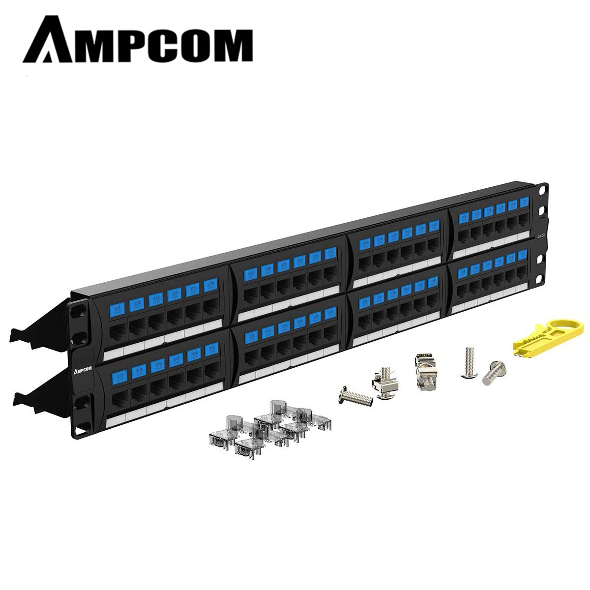 Thanh đấu nối mạng AMPCOM cao cấp 2U 48-Port Rackmount (CAT5E) 50U - AMCAT5E1948(2019)
